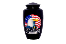 Aluminum Motorcycle Eagle Urn 10 inches ship by fedex engraving free picture