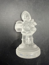 Vintage Goebel Hummel Frosted Crystal Glass Figurine Merry Wanderer 1992  picture