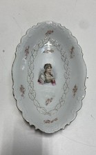 P.M. Bavaria Empress Josephine Portrait Porcelain Oval Serving Bowl Vintage picture