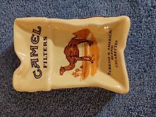 Vintage Camel Filters Crushed Pack Of Cigarettes Ceramic Ashtray  picture