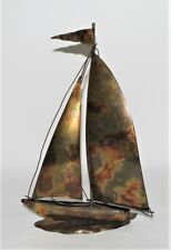 Vintage Brass Sailboat Nautica Decor Beachhouse 12