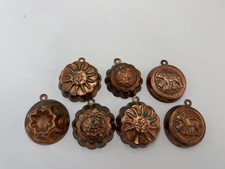 Lot Of 7 Piece Vintage Mini Copper Molds  picture