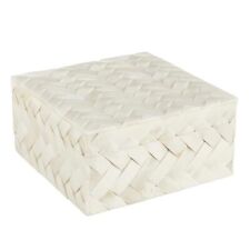Keepsake Lid Decorative Cream Herringbone Box Home Decor Tabletop, Large picture