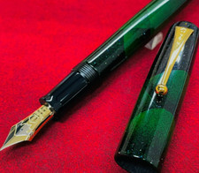 Namiki Aya Collection Fountain pen Tokiwa Evergreen 30゜nib M Resin Urushi Raden picture