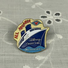 Vintage 1998 McDonalds Disney Cruise Line Employee Pin All Aboard Ship Magic picture
