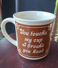Vintage c1970s-80s You Toucha My Cup I Breaka You Head 8 oz Coffee Mug /Japan picture
