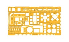 1:50 Architectural Template Furniture Symbols Stencil Floor Drafting 225x123mm picture