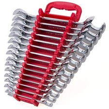 15piece Premium Angle Head Open End Wrench Set Chrome Vanadium Steel Mirror Chro picture