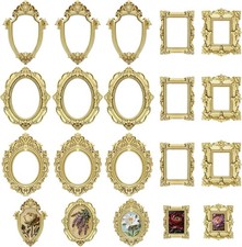 15PCS Vintage Resin Picture Frame Mini Photo Frame Tiny Gold Antique Frames Smal picture
