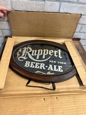 Vintage Ruppert Beer-Ale New York Reverse Painted on Glass w/ Original Box picture