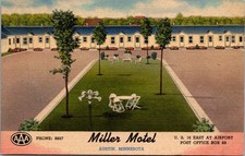 Miller Motel Austin Minnesota Highway 16 Linen Postcard Vintage Motor Court picture