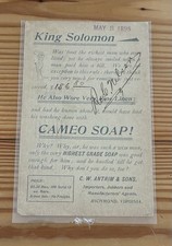 1895 Antique Advertising Postal Card Cameo Soap C.W. Antrim Richmond VA  picture