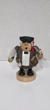 Vintage KWO German Smoker Style Wooden Figurine Scholar Professor Quill Book picture