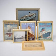 Vtg Nautical Maritime Cruise Liner Ship Small Advertisement Photograph 6pc Lot picture