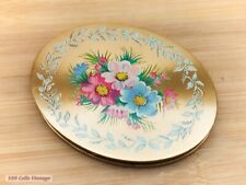 Oval Colourful Floral-Vintage Ladies Powder Compact -0in picture