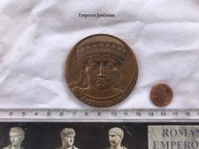 Huge Greek Roman Byzantine Renaissance Medallion Emperor Justinian Laurel Wreath picture