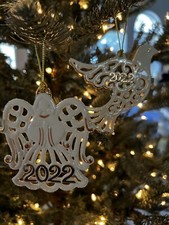 Set Of Two Lenox Pierced Dove And Angel (One of Each) 2022 Porcelain Ornament picture