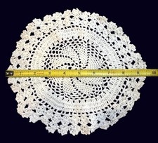 Vintage Crochet Doily 9.5” Cream Lace Handmade Cottagecore Granny Chic picture
