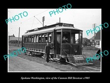 OLD 8x6 HISTORIC PHOTO OF SPOKANE WASHINGTON THE CANNON HILL STREETCAR c1905 picture