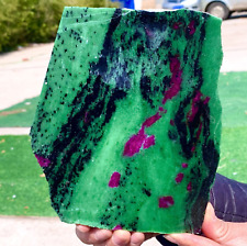 1.3LB Natural green Ruby zoisite (anylite) slice crystal slab sample Healing picture
