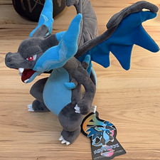 Pokémon Center Mega Charizard X Plush Stuffed Animal w/ Tag 2014 Gray Blue picture