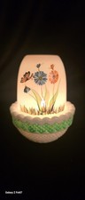 Vintage hand painted fairy lamp With Spring Flowers, Signed picture