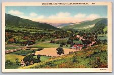 Bennington Vermont Green Mountains & Pownal Valley Scenic Linen Postcard picture