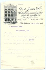 1889 San Francisco Jones & Co. Grocers Tobacco Billhead picture