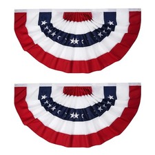 FRF FLAG American Flag Bunting 2x4 Ft (2 PCS), Embroidered Patriotic Bunting ... picture