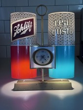 Schlitz Beer Real Gusto Vtg Lighted Register Clock Lamp Display Sign 1962 Works picture