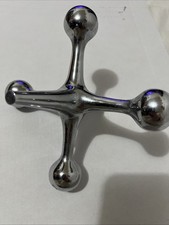 Vintage Bill Curry Style Chrome Jack Sculpture Bookend Doorstop Mid Century  picture