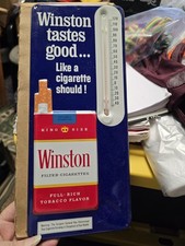 Vtg Winston Cigarettes Thermometer Excellent (In Attic For Years)  T146 picture