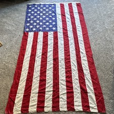 Vintage Valley Forge BEST 50 Star American Flag 5x9.5 Ft Sewn Stars Cotton USA picture