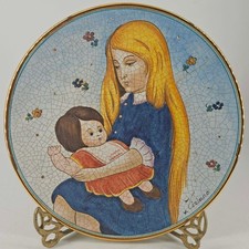 Vintage Mother's Day Hand Painted Numbered Plate By V Tiziano Italy picture