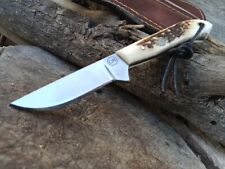 HANDFORGED CUSTOM HUNTING COWBOY KNIFE WITH STAG HANDLE&SHEATH picture