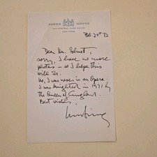 Sir Rudolf Bing New York Met Opera Handwritten Signed Letter Autograph Auto NY picture