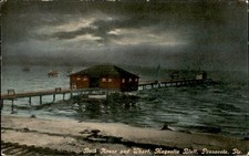 Pensacola FL Bath House and Wharf C.T. Photo c1910s Vintage Postcard picture