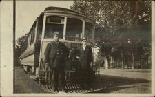 Trolley & Conductors Partial View of Letters RAHWAY I Think - NJ RPPC c1910 picture