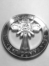 Masonic  Metal Chrome Past Eminent Commander Auto Car Emblem picture