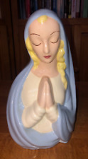 Vintage Handmade Madonna Blessed Mother Mary Praying Hands Planter Vase picture