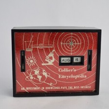 Vintage 1960's Collier's Encyclopedia Calendar Coin Bank Allcoin USA NO KEY picture