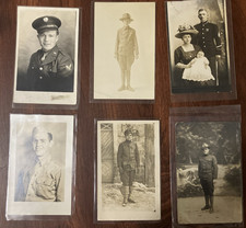 6 WW1 WW2 Photos or Military RPPC Photo Postcard Lot Soldiers Uniforms #1 of 3 picture