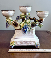 Vintage Three-Arm Grapevine Triple Candlestick / Candelabra picture