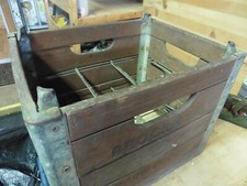 Rare Vintage Brock-Hall Milk Crate wood box metal Brock Hall Dairy 1965 picture
