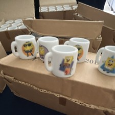 Huge 205 pc SpongeBob SquarePants Mini Mug Lot White Ceramic/Porcelain Painted picture
