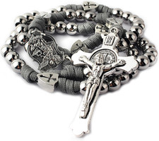 Catholic Stainless Steel Paracord Rosary St.Michael Medal for Men picture