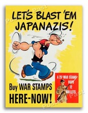1940s “Let’s Blast ‘Em Japanazis” WWII Historic War Poster - 18x24 picture