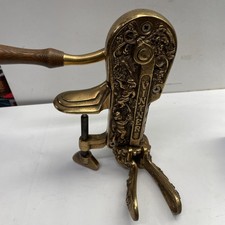 Antique Vintner Wine Bar Mount Corkscrew Cherubs Art Nouveau Brass picture