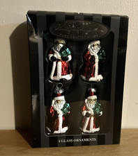 Set of (4) Celebrations by Radko 3” Hand Crafted Glass SANTA CLAUS Ornaments NEW picture