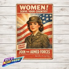 Womens Army Corps 8x12 Vintage Patriotic Aluminum Metal Rectangle Sign picture
